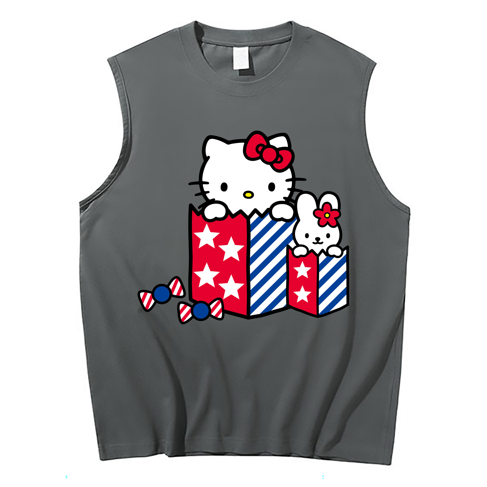 （画像用） Hello Kitty ハローキティ コットン100％タンクトップ（フロントプリント）